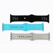 Cool Patriotic U.S. A. Silicone Apple Watch Band (Front)