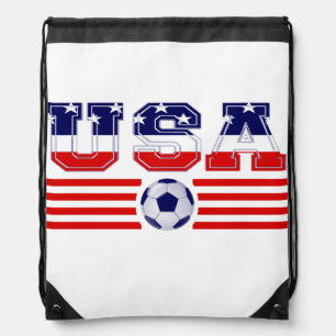 Cool Patriotic U.S.A SOCCER Drawstring Bag
