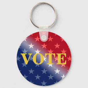 Cool Patriotic VOTE Voter Voting Custom Keychain