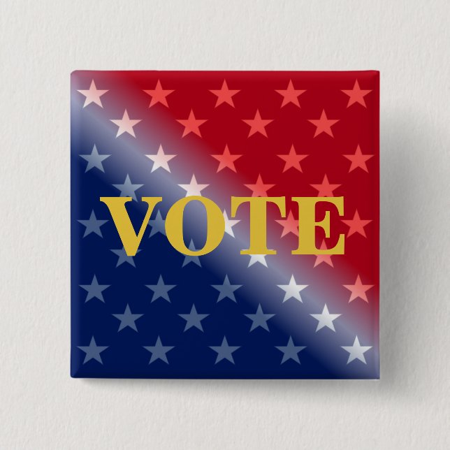 Cool Patriotic VOTE Voter Voting Custom Pinback Button (Front)