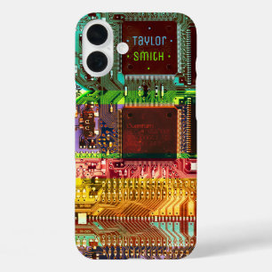 Cool PCB Electronic Computer Tech Printed Circuit iPhone 16 Plus Case