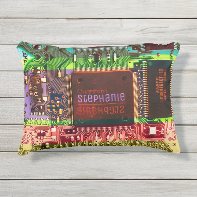 Cool PCB Electronic Computer Tech Printed Circuit Outdoor Pillow (Front)