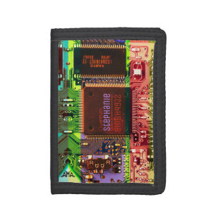 Cool PCB Electronic Computer Tech Printed Circuit Tri-fold Wallet