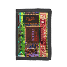 Cool PCB Electronic Computer Tech Printed Circuit Trifold Wallet