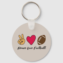 Cool peace love football sports  keychain