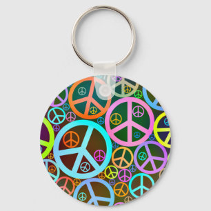 Cool Peace Love Heart Keychain