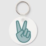 Cool Peace Sign Hand Emoji Keychain at Zazzle