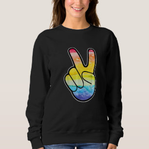 Cool Peace Sign Hand Tie Dye For Boys And Girls  1 Sweatshirt