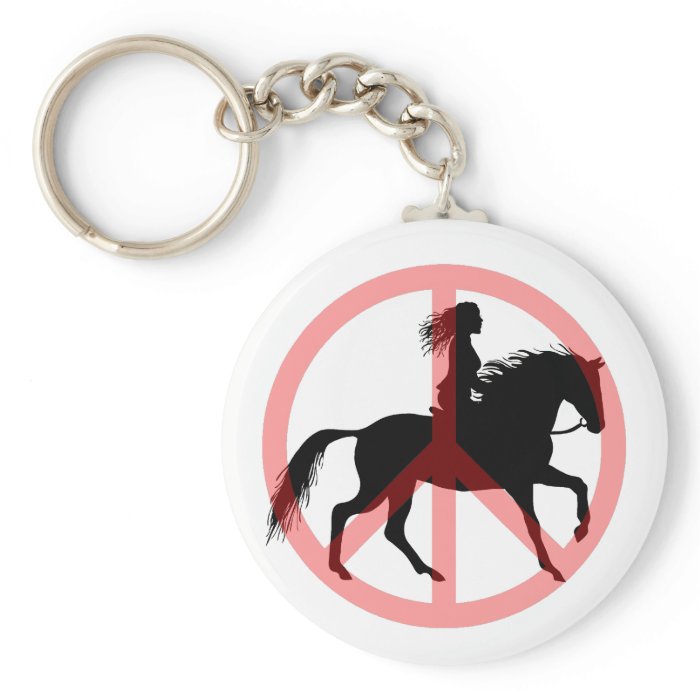 Cool peace symbol horse rider keychains