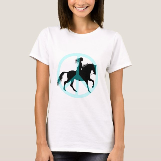 Cool peace symbol horse rider T-Shirt (Front)