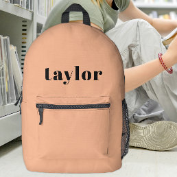 Cool Peach Modern Minimalist Simple Stylish Trendy Printed Backpack