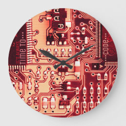 Cool peachy printed circuit board, electronic PCB Large Clock