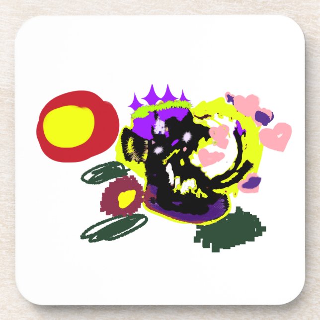 Cool Peacock Beverage Coaster (Front)