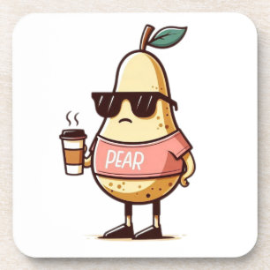Cool pear beverage coaster