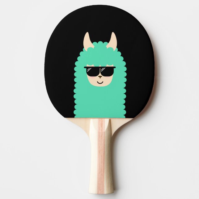 Cool Peekaboo Llama Emoji Ping-Pong Paddle (Front)