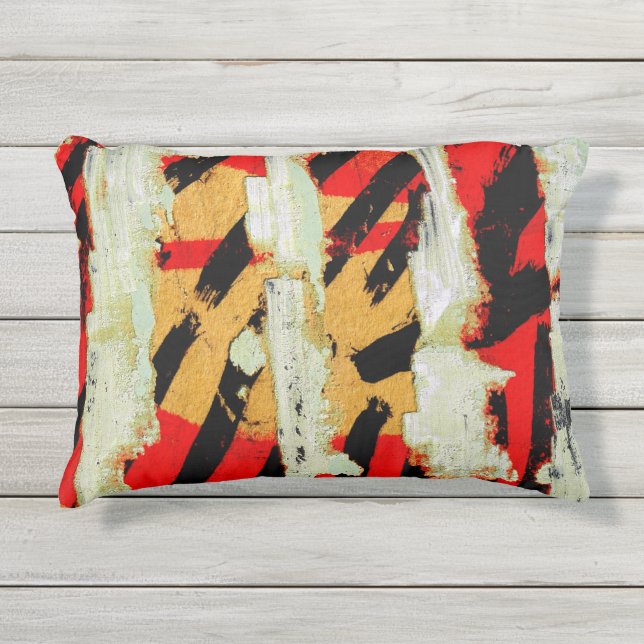 Cool Peeling Painted Paper Outdoor Pillow (Front)