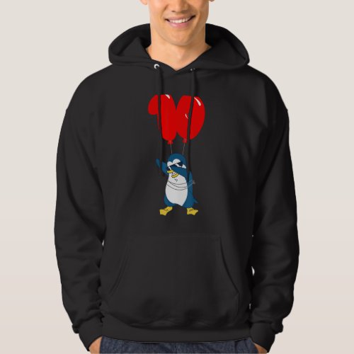 Cool Penguin   10th Birthday   Kids Balloon Party Hoodie