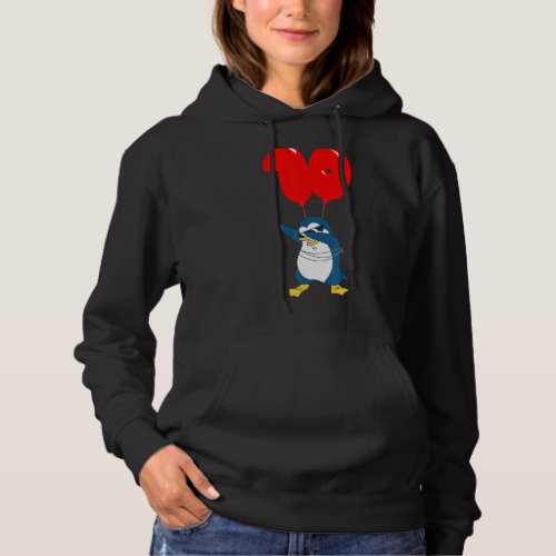 Cool Penguin   10th Birthday   Kids Balloon Party Hoodie