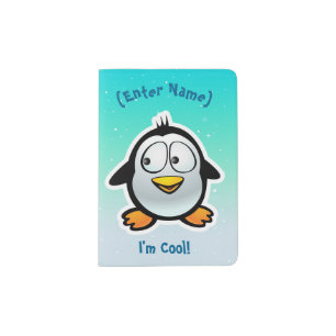 Cool Penguin Cartoon Passport Holder
