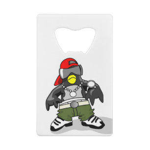 Cool Penguin Dude Credit Card Bottle Opener