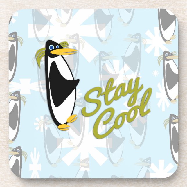 Cool Penguin Pal Beverage Coaster (Front)