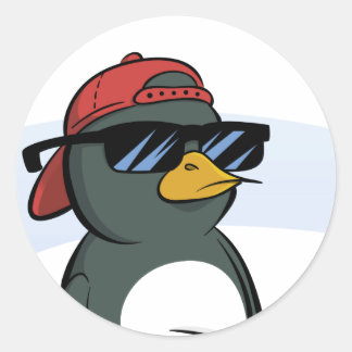 Cool Penguin Wearing Sunglasses Classic Round Sticker
