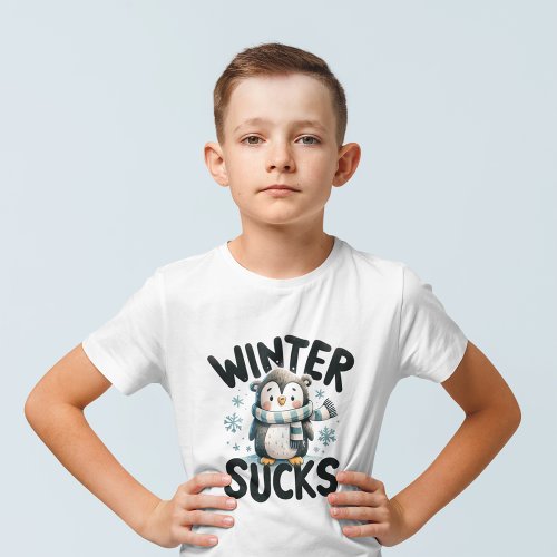 Cool Penguin Winter Discontent  T_Shirt