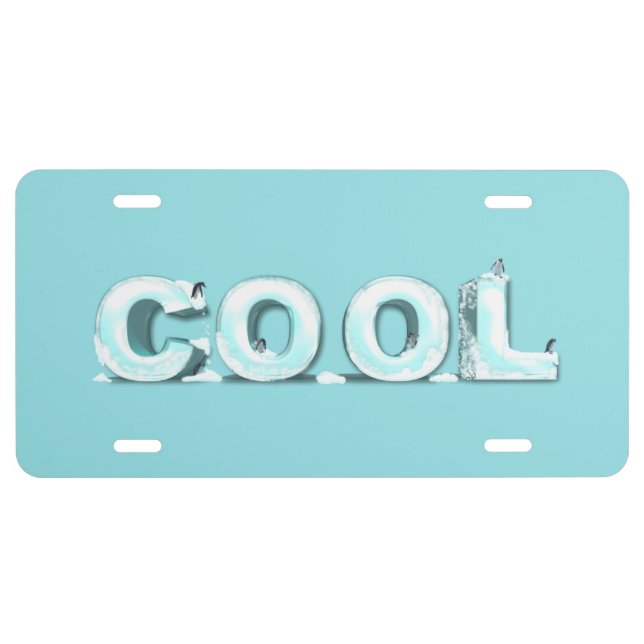 Cool Penguins License Plate (Front)