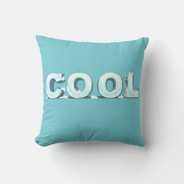 Cool Penguins Throw Pillow (Front)
