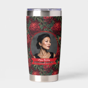 Cool Peonies Floral Birthday  Insulated Tumbler