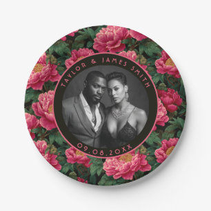 Cool Peonies Plates For Rehearsal Dinner Party