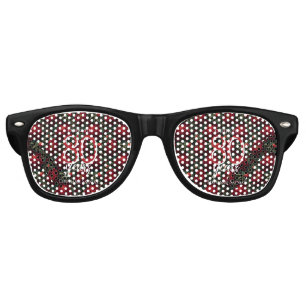 Cool Peony Flower Accent Birthday Party Retro Sunglasses