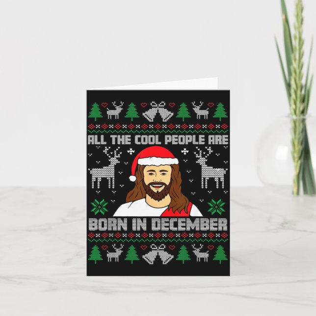 Cool People Are Born In December Christian Christm Card (Front)