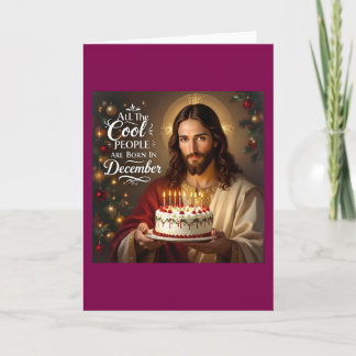 Cool people born in december holiday card