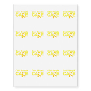 Cool People Care Childhood Cancer Awareness Temporary Tattoos