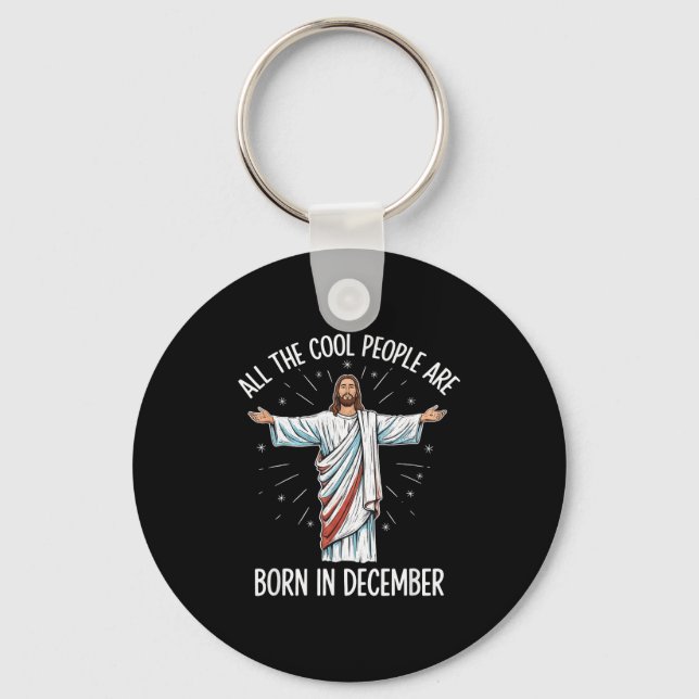 Cool People December Birthday Sritual Theme  Keychain (Front)