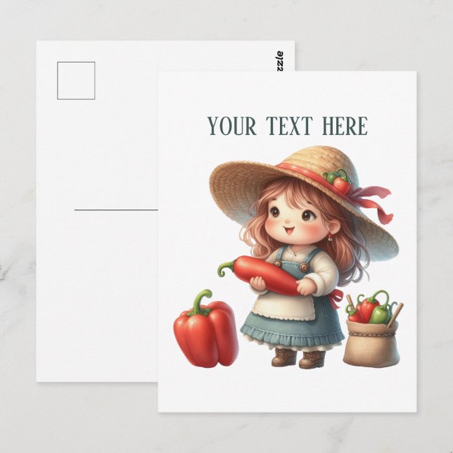Cool pepper lover gardener customizable postcard (Front/Back)