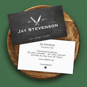 Cool Personal Chef Knife Black Catering  Business Card