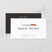 Cool Personal Chef Knife Logo White Catering Business Card (Front/Back)