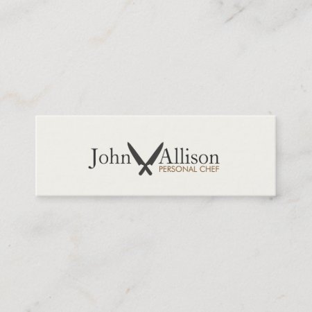 Cool Personal Chef Knife Simple Catering Mini Business Card
