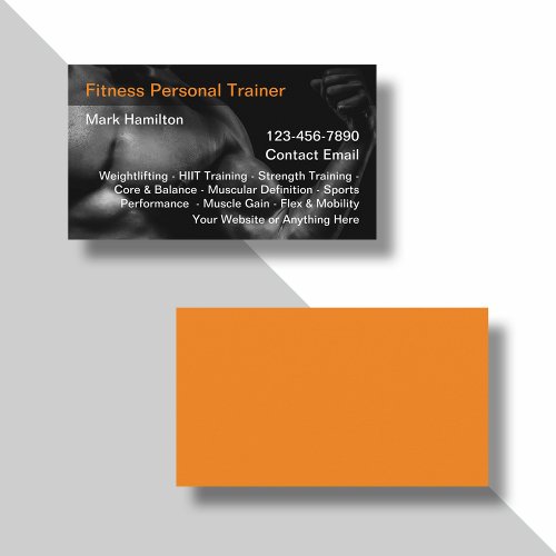 Cool Personal Fitness Trainer Business Cards