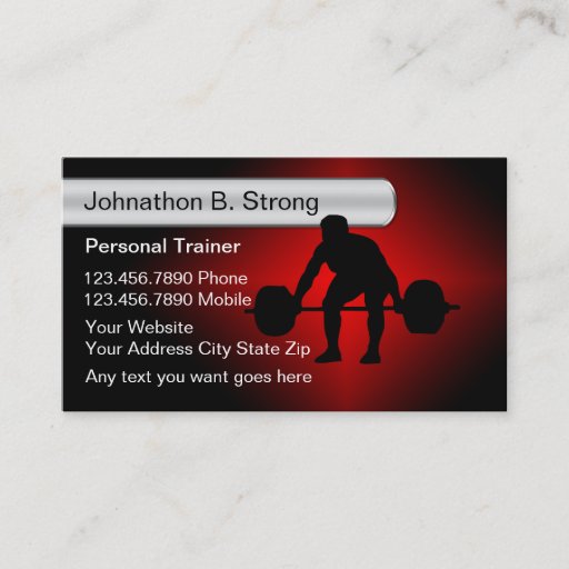 Customizable Cool Personal Trainer Business Cards