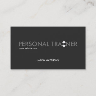 Cool Personal Trainer Dumbbell Logo Fitness Business Card