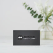 Cool Personal Trainer White Dumbbell Logo Fitness Business Card (Standing Front)
