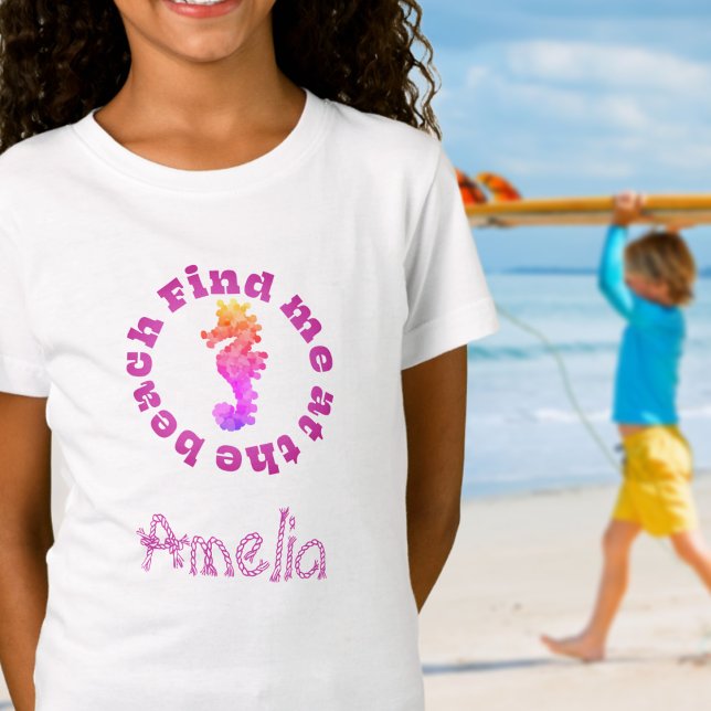 Cool Personalised Seahorse Beach T-Shirt (Creator Uploaded)