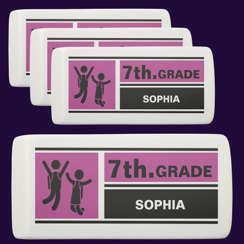 Cool Personalized Back_to_School 7th Grade Eraser