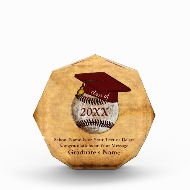 Cool Personalized Baseball Graduation Gifts (Front)