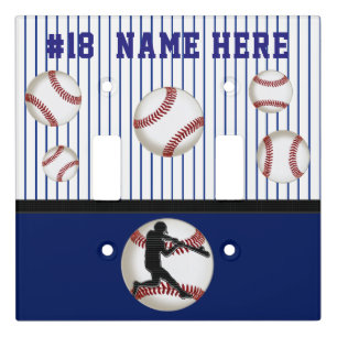 Cool Personalized Baseball Light Switch Plate