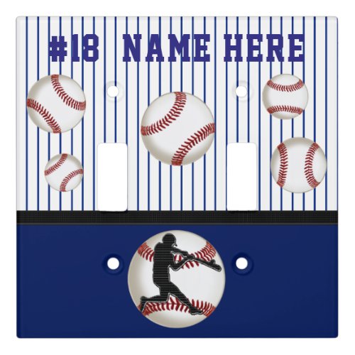 Cool Personalized Baseball Light Switch Plate