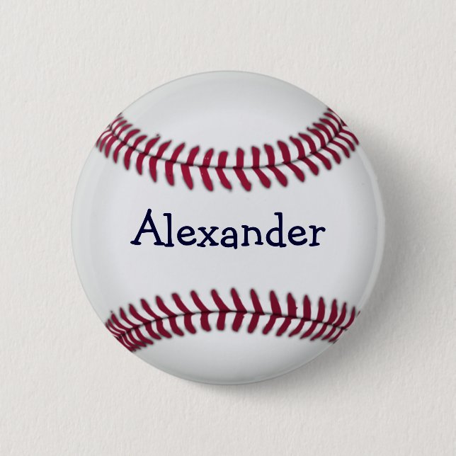 Cool Personalized Baseball Pinback Button (Front)